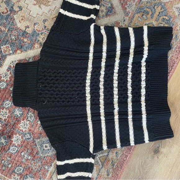 LA LIGNE X TARGET QUARTER ZIP STRIPED CABLEKNIT SWEATER - Picture 3 of 3